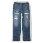 Better With Age Franklin Denim Sweatpants - Indigo/White